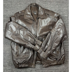 George Mens Leather Jacket XLT - Broken Zipper